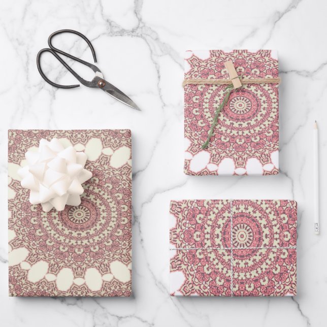 Medieval Arabesque Style Symmetrical Pattern Wrapp Wrapping Paper Sheets (Front)