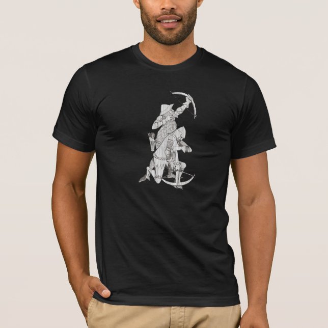 Medieval Archer and Crossbowman - Grey T-Shirt (Front)