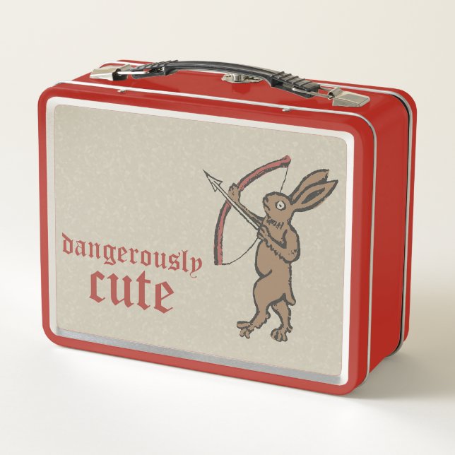 Medieval Archer Rabbit Metal Lunchbox (Back)