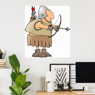 Medieval Archer Warrior Funny Knight with Bow Poster