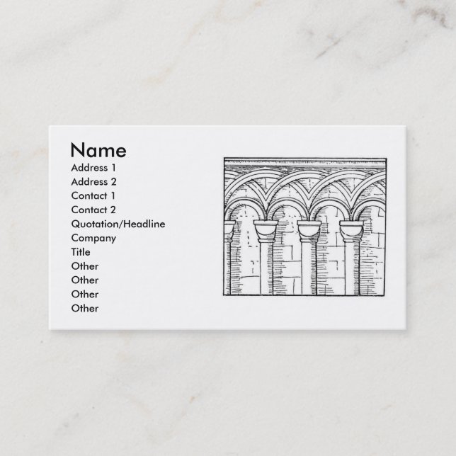 Medieval Architecture Business Card (Front)