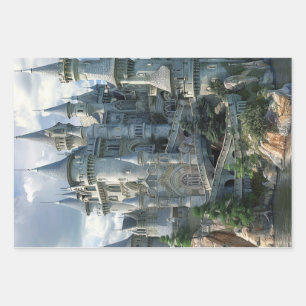 Medieval Architecture Castles Decoupage Wrapping Paper Sheets