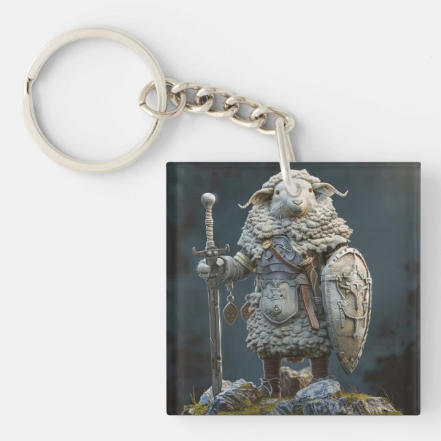 Medieval armor aries warrior keychain (Front)