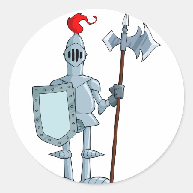Medieval Armor Knight Character Classic Round Sticker (Front)