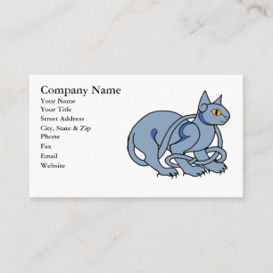 Medieval Art Celtic Knot Blue Cat Business Card