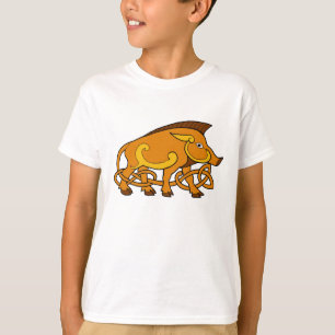 Medieval Art Celtic Knot Wild Boar T-Shirt