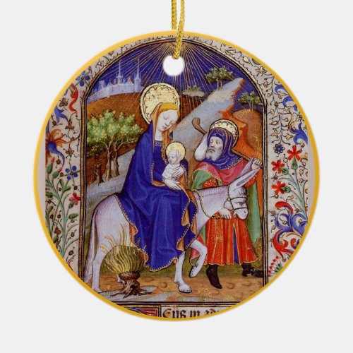 Medieval Art Christmas Ceramic Ornament