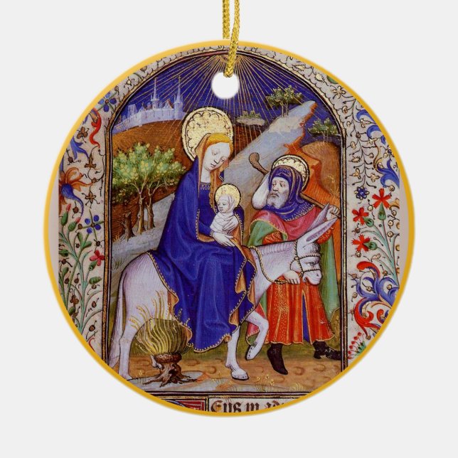Medieval Art Christmas Ceramic Ornament (Front)