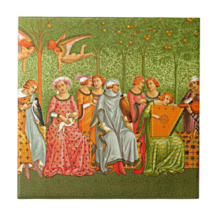 Medieval Art - Le Songe de la Vie by Orcagna Tile