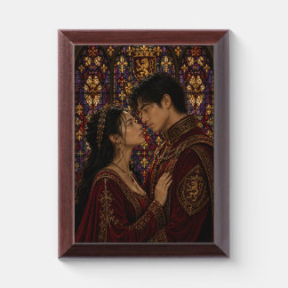 Medieval Asian couple anniversary plaque