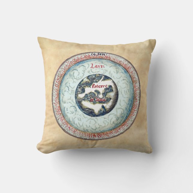 Medieval Astronomy Astrology Alchemy Manuscript Throw Pillow (Front)