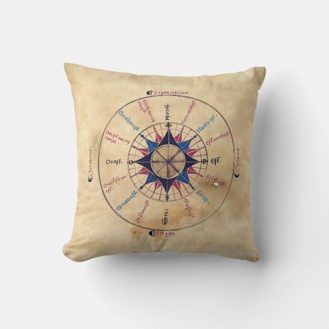 Medieval Astronomy Astrology Alchemy Manuscript Throw Pillow (Front)