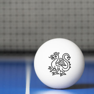 Medieval Basilisk Sigil Fantasy Heraldry Mythical Ping Pong Ball