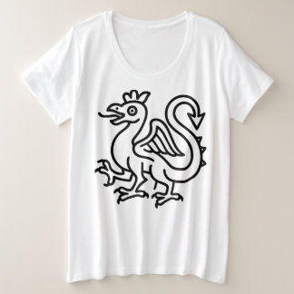 Medieval Basilisk Sigil Fantasy Heraldry Mythical Plus Size T-Shirt