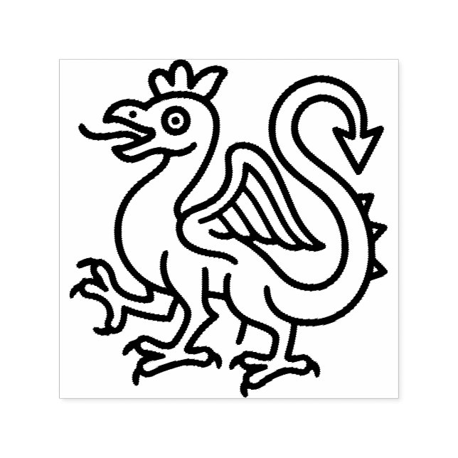 Medieval Basilisk Sigil Fantasy Heraldry Mythical  Self-inking Stamp (Design)