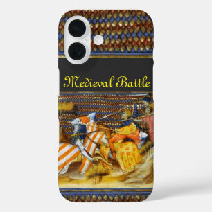 MEDIEVAL BATTLE, FIGHTING KNIGHTS HORSEBACK iPhone 16 CASE