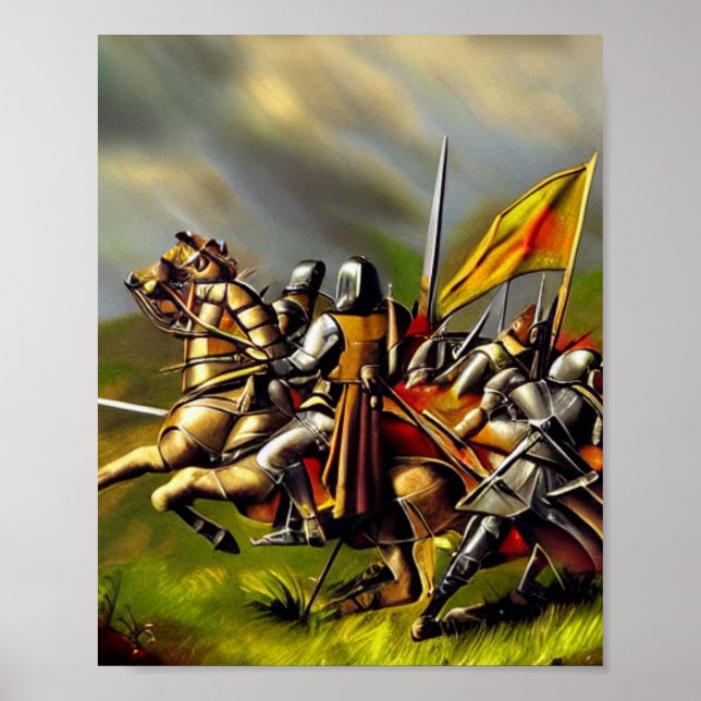 Medieval Battlefield AI Digital Art Poster #04 (Front)