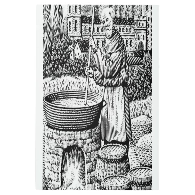 "Medieval beer & ale brewing" Metal Print (Front)