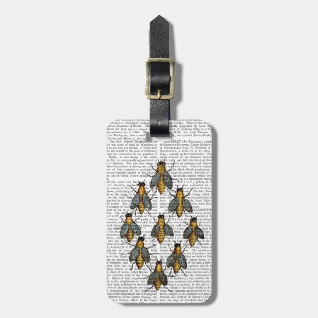 Medieval Bees 2 Luggage Tag (Front Vertical)
