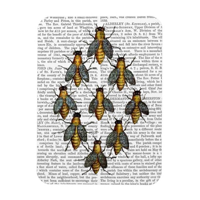 Medieval Bees 2 Magnet (Vertical)