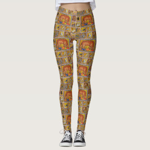 MEDIEVAL BESTIARY,BEAR,FOREST ANIMALS LEGGINGS