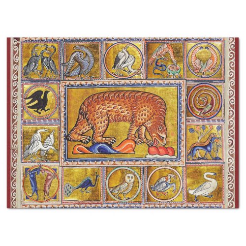 MEDIEVAL BESTIARYBEARFOREST ANIMALS TISSUE PAPER