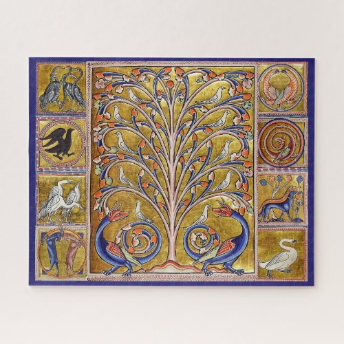 MEDIEVAL BESTIARYBIRDS ON TREE OF LIFEDRAGONS  JIGSAW PUZZLE