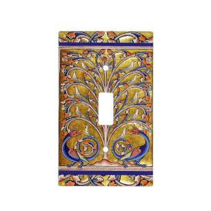 MEDIEVAL BESTIARY,BIRDS ON TREE OF LIFE,DRAGONS  LIGHT SWITCH COVER
