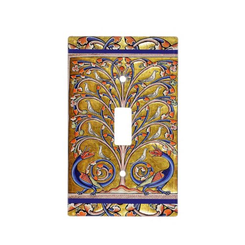 MEDIEVAL BESTIARYBIRDS ON TREE OF LIFEDRAGONS  LIGHT SWITCH COVER