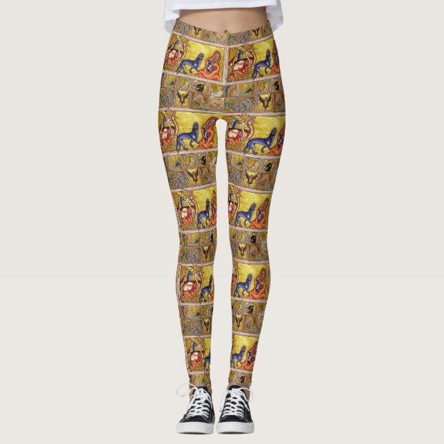 MEDIEVAL BESTIARY,DEERS,GOAT,CAMEL PANTHER,DRAGON LEGGINGS (Front)