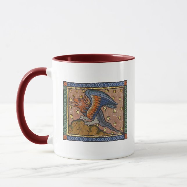 Medieval Bestiary Dragon c. 1270 Mug (Left)