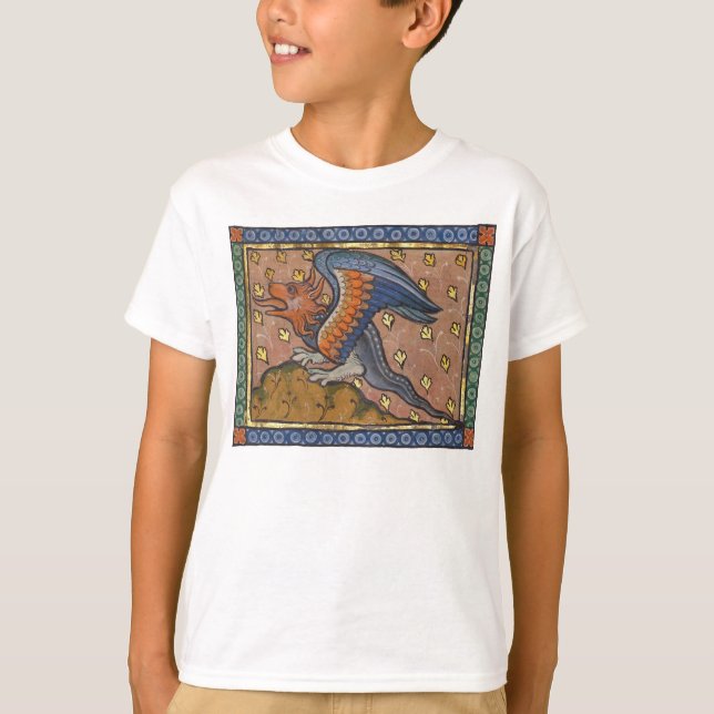 Medieval Bestiary Dragon c. 1270 T-Shirt (Front)