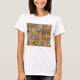 MEDIEVAL BESTIARY, FANTASTIC ANIMALS,GOLD RED BLUE T-Shirt