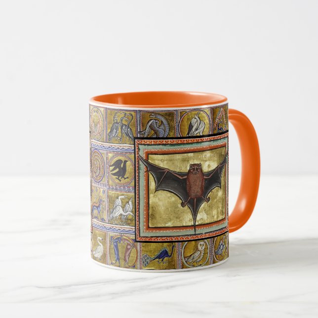MEDIEVAL BESTIARY,FLYING BAT ,FOREST ANIMALS  MUG (Front Right)