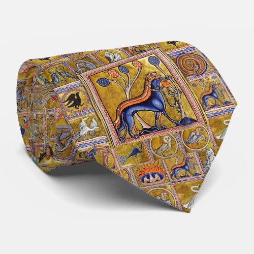 MEDIEVAL BESTIARYHUNTING DOGS FOREST ANIMALS  NECK TIE