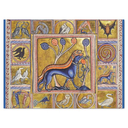 MEDIEVAL BESTIARYHUNTING DOGS FOREST ANIMALS  TISSUE PAPER