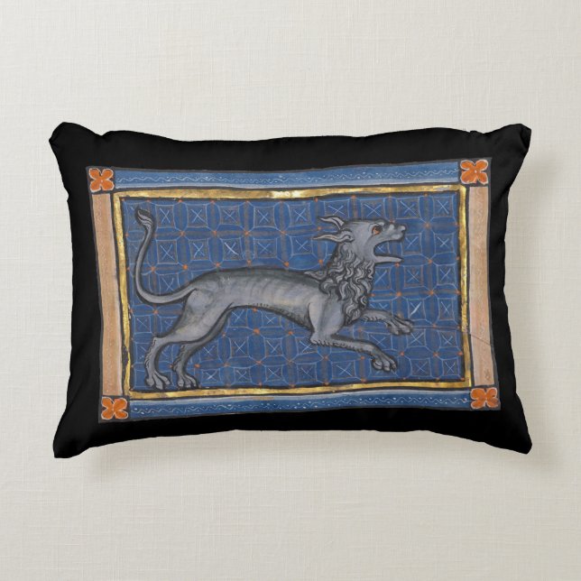 Medieval Bestiary Hyena c. 1270 Accent Pillow (Front)