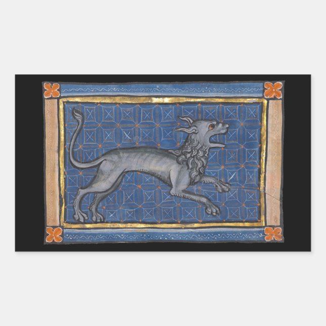 Medieval Bestiary Hyena c. 1270 Rectangular Sticker (Front)