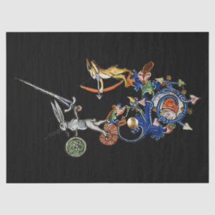 MEDIEVAL BESTIARY,Killer Rabbits with Sword Black Tissue Paper