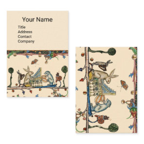MEDIEVAL BESTIARY MAKING MUSIC,Rabbit,Dog Business Card