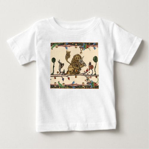 MEDIEVAL BESTIARY MAKING MUSIC Violinist LionHare Baby T_Shirt