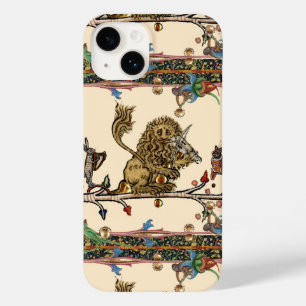 MEDIEVAL BESTIARY MAKING MUSIC Violinist Lion,Hare Case-Mate iPhone 14 Case