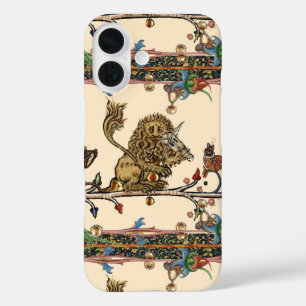 MEDIEVAL BESTIARY MAKING MUSIC Violinist Lion,Hare iPhone 16 Case