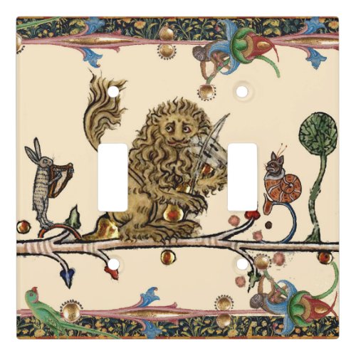 MEDIEVAL BESTIARY MAKING MUSIC Violinist LionHare Light Switch Cover