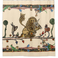 MEDIEVAL BESTIARY MAKING MUSIC Violinist Lion,Hare