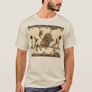 MEDIEVAL BESTIARY MAKING MUSIC Violinist Lion,Hare T-Shirt