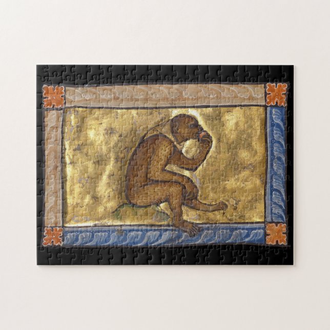 Medieval Bestiary Monkey c. 1270 Jigsaw Puzzle (Horizontal)