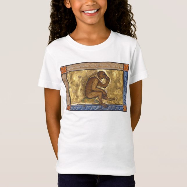 Medieval Bestiary Monkey c. 1270 T-Shirt (Front)