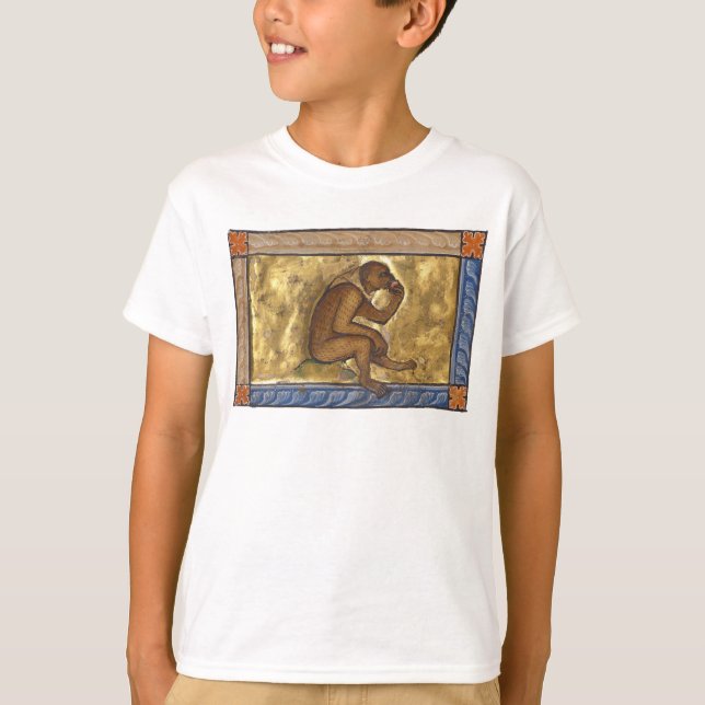 Medieval Bestiary Monkey c. 1270 T-Shirt (Front)