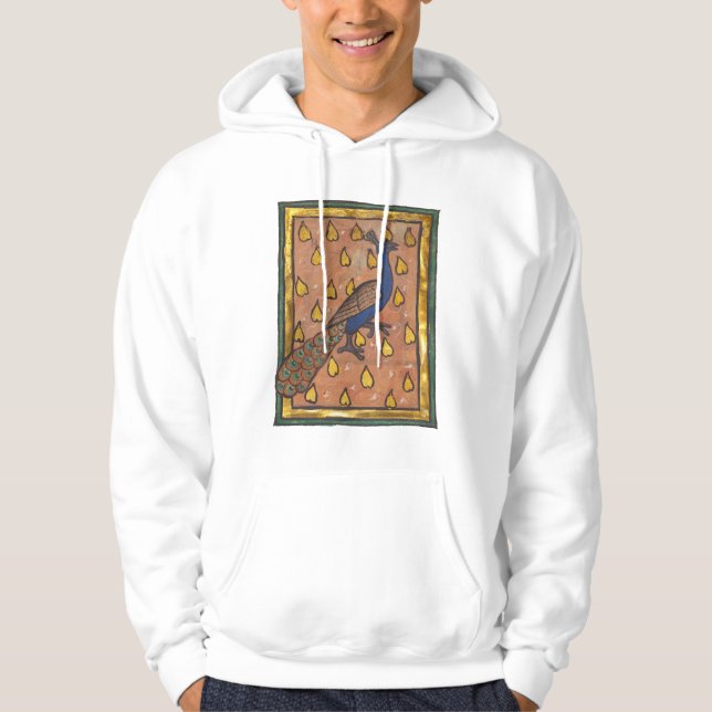 Medieval Bestiary Peacock c. 1270 Hoodie (Front)